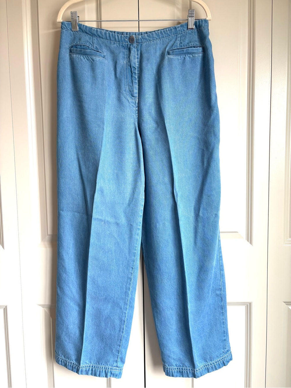 Pendleton Petites Pull On Straight Leg Denim Pants size 14 100% Tencel